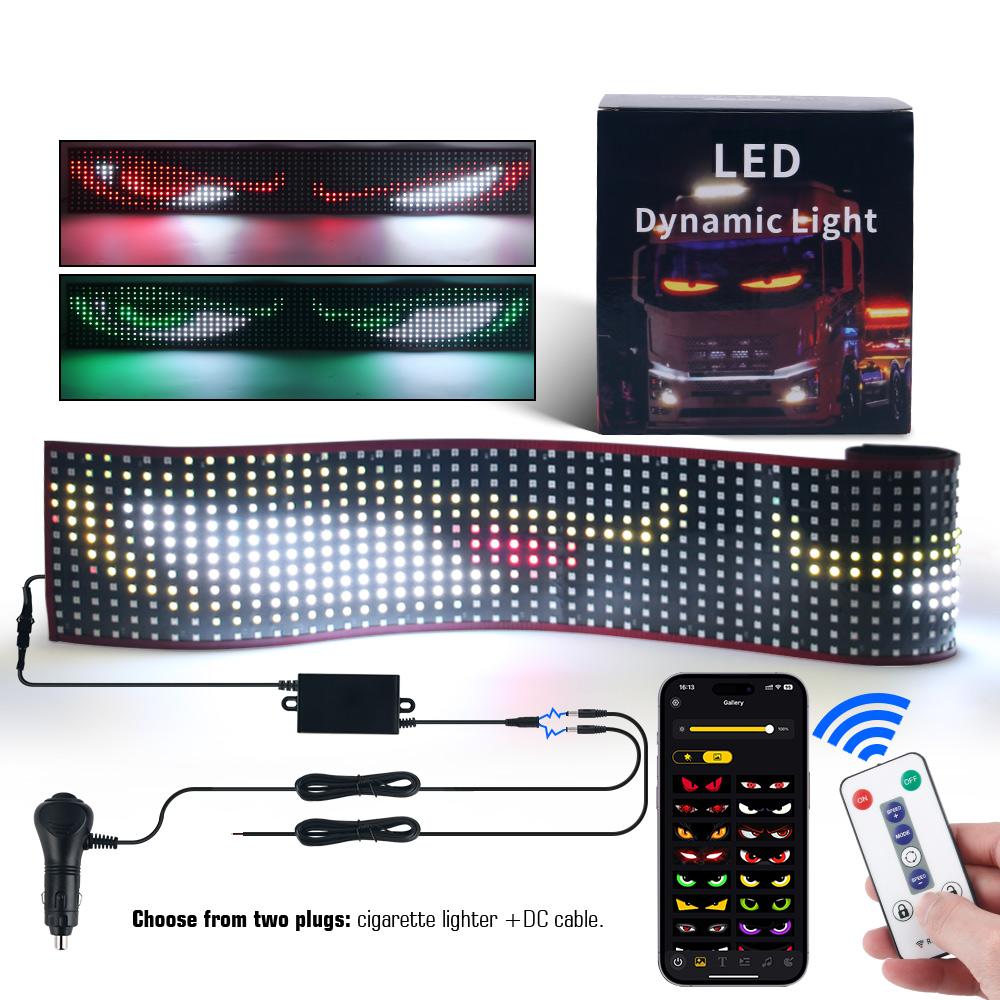 New APP LED Truck Car Devil Eye Light Music Microphone Mode Custom For Board Windshield Text Pattern Lighting Display 24V Remote