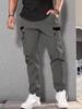 Pantaloni Casual da Uomo Multi-tasche - Taglia Standard, Senza Etichetta.