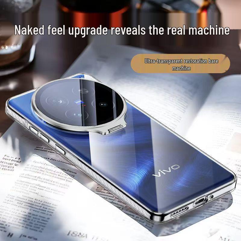 Vivo X300/X300Pro/X200Ultra Transparent Full-Coverage Stand Case