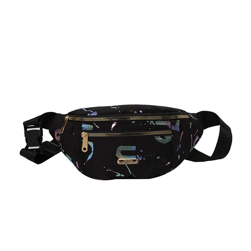 Heuptasjes voor Dames Heren Riemtas Bronskleurig Bedrukt Patroon Mode Taille Tassen Crossbody Tassen Bum Bag Hardlopen Reizen Trainen black