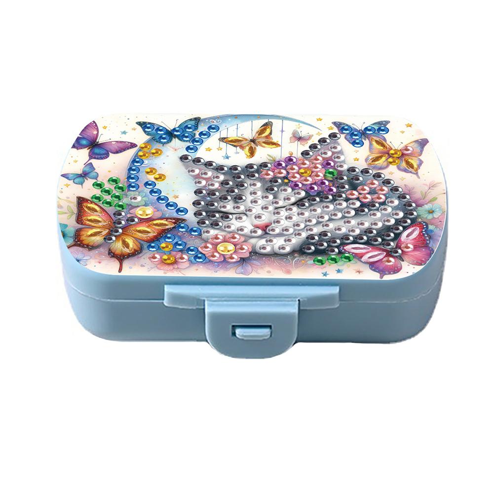 5D DIY Diamond Painting Dot Pill Case Diamond Painting Pill Dispenser Diamond Art Travel Medicine Storage Case for Art Craft