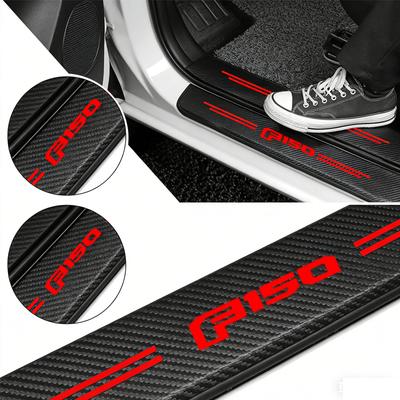 AAANE1 Car Rear Bumper Guard Protector Sticker For F150 Emblem Carbon Fiber Front Door Sill Threshold Cover Auto Accessories