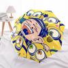 1 Stück Minions SpongeBob Automatischer Regenschirm 8 Rippen Tragbar Faltbar Schwarzer Eisenrahmen für Außenbereich, Strand, Reisen, Sonnenschirm, Dekorativer Regenschirm