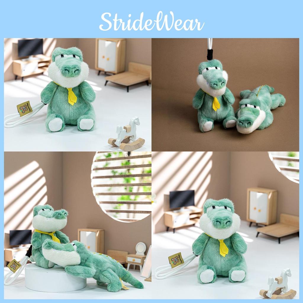 Süßes Cartoon Grünes Sitzendes Krokodil Plüschtier Anhänger Für Kinder Geburtstagsgeschenk