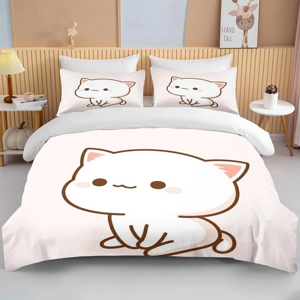 Bubu Dudu Cartoon Cute Bear Kawaii Christmas Gift King Twin Double Boys Bedding Set Microfiber or Polyester Duvet Cover Set