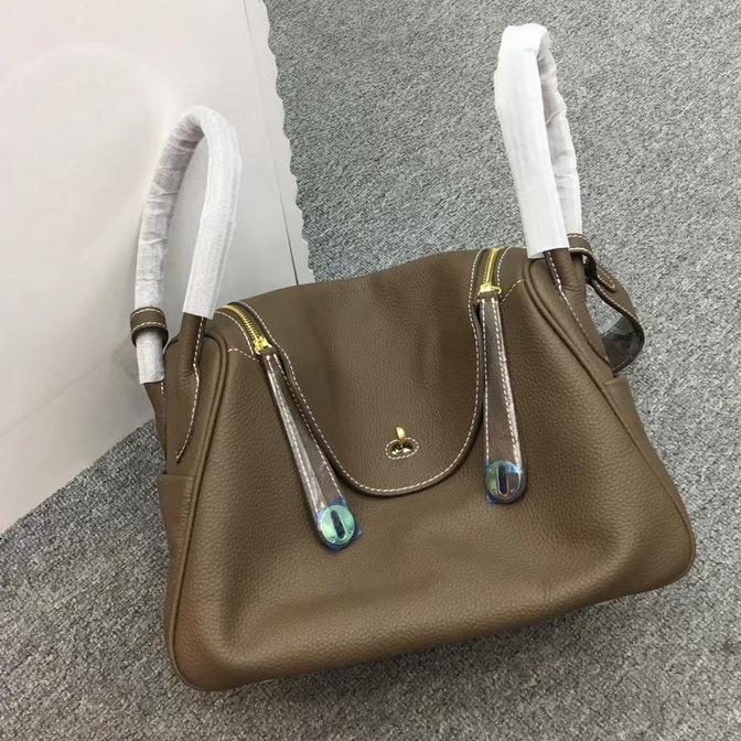 2026 New Genuine Leather Women's Bag Top Layer Cowhide Togo 30cm Lindi Crossbody Medicine Cross-border