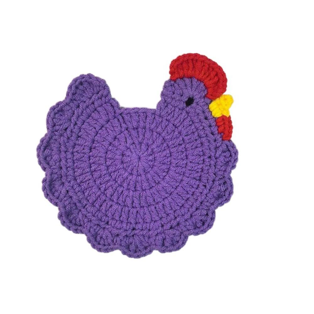 Cartoon Design Crochet Coaster Soft Fabric Insulation Placemat Woven Cup Mat  Halloween Decorative