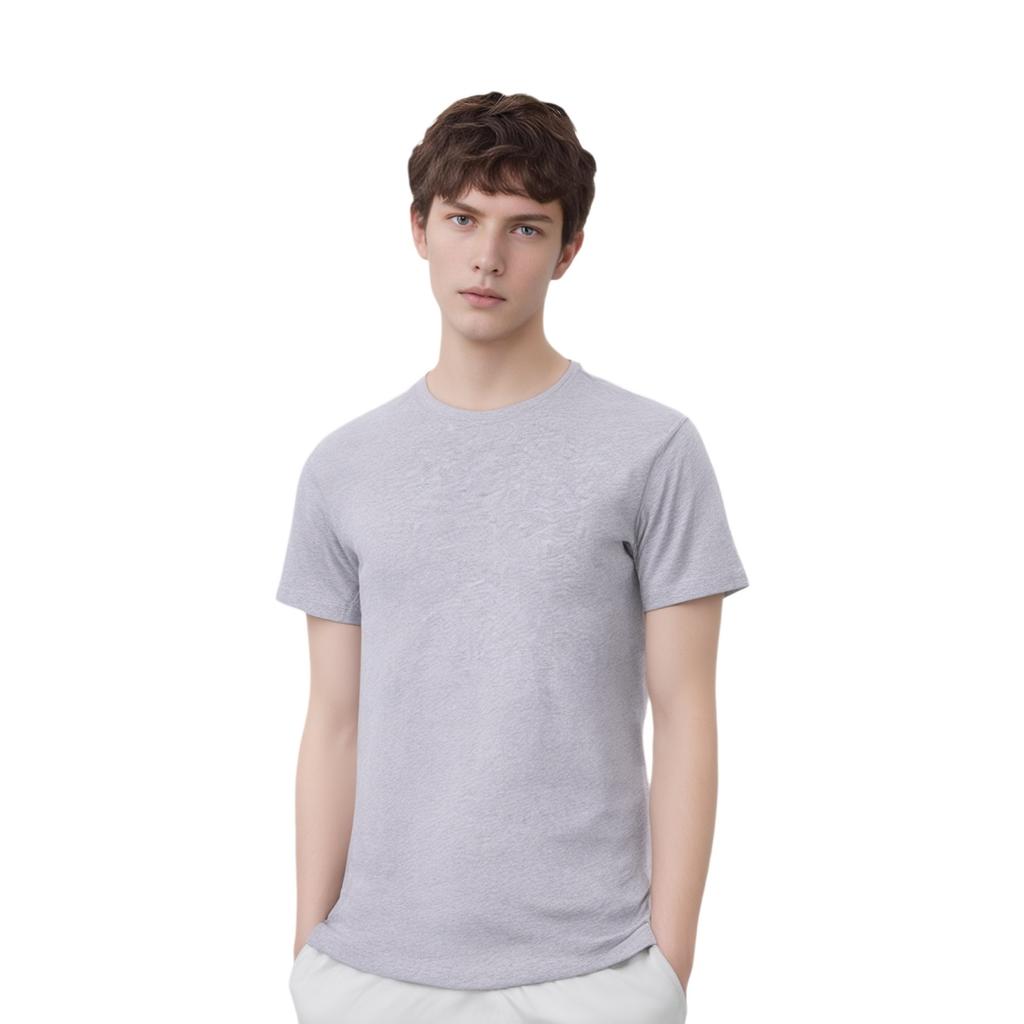 Men's Nike Solid Color Cotton Round Neck Short Sleeve Gray T-Shirt AJ1159-063