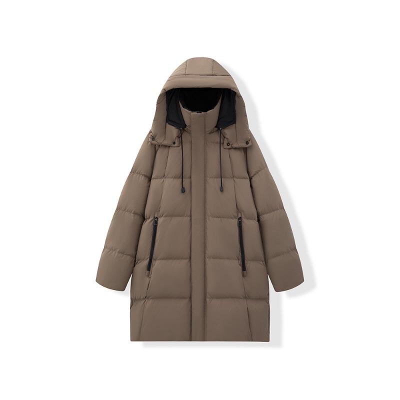 

Black and gold down extended women s down jacket white duck down hooded winter jacket thickened to keep warm XXL