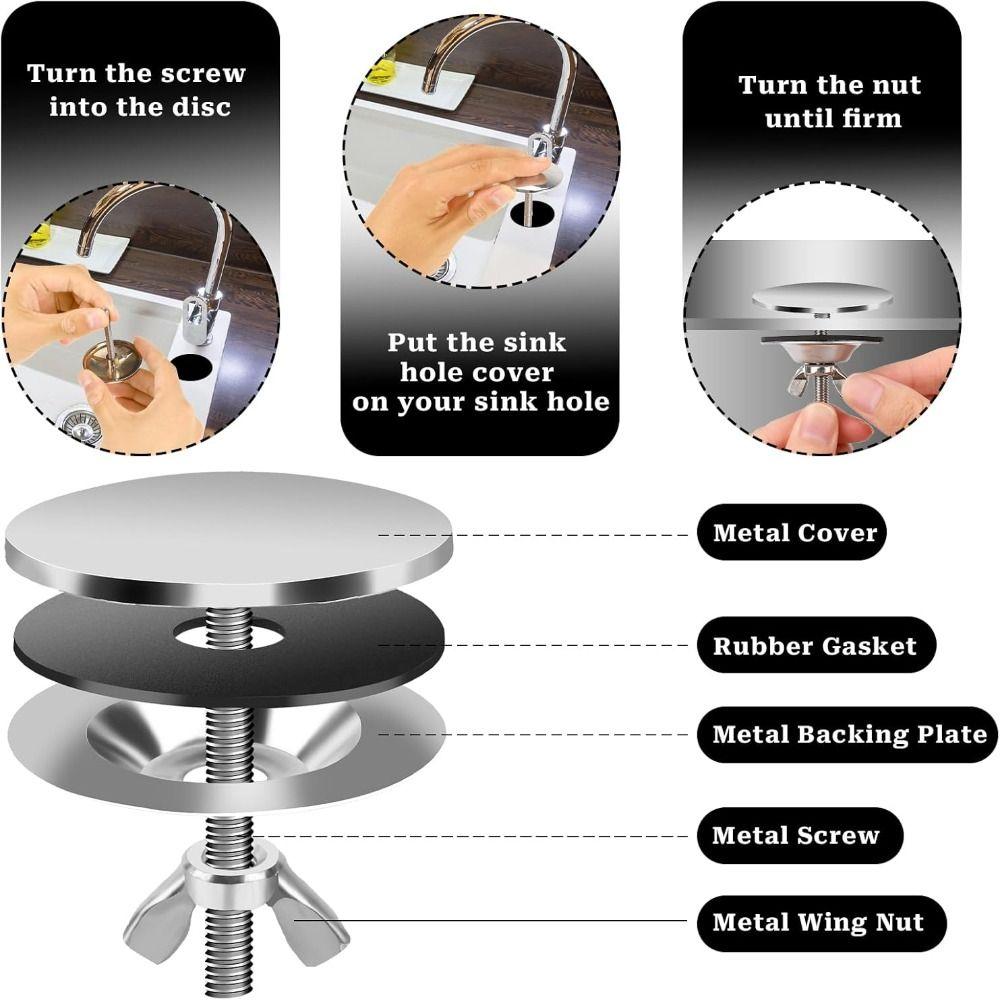 Stainless Steel Faucet Hole Cover M6 Sink Hole Plug Kitchen Accessories Sink Tap Hole Cap