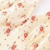 Retro Temperament V-neck Floral Neck Dress, Slim Women's Summer Hong Kong Style High-end Waist Long Dress