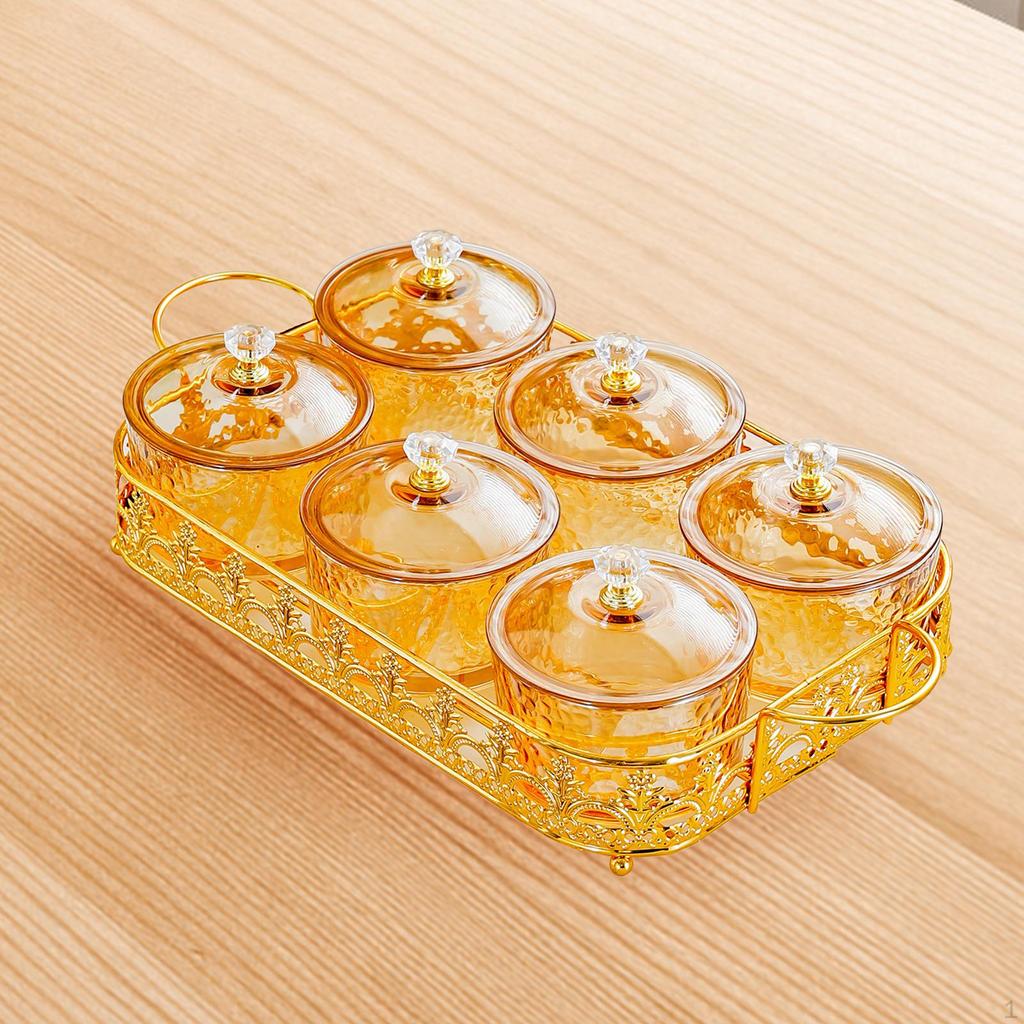 Dried Fruit Plate Appetizer Serving Tray with Stand Multipurpose Nordic Candy Nuts Dish Lid for