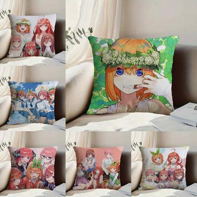 The Q-Quintessential Quintuplets Pillow Case Anti-dustmite Pillowcase Invisible Zipper Silky Short Plush Sofa Cushion Cover