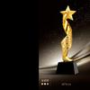 Customized Gold-plating Resin Trophy Award Souvenir, Excellent Character, Home Decoration, Creative, Crystal Base, Engraving 1Pc