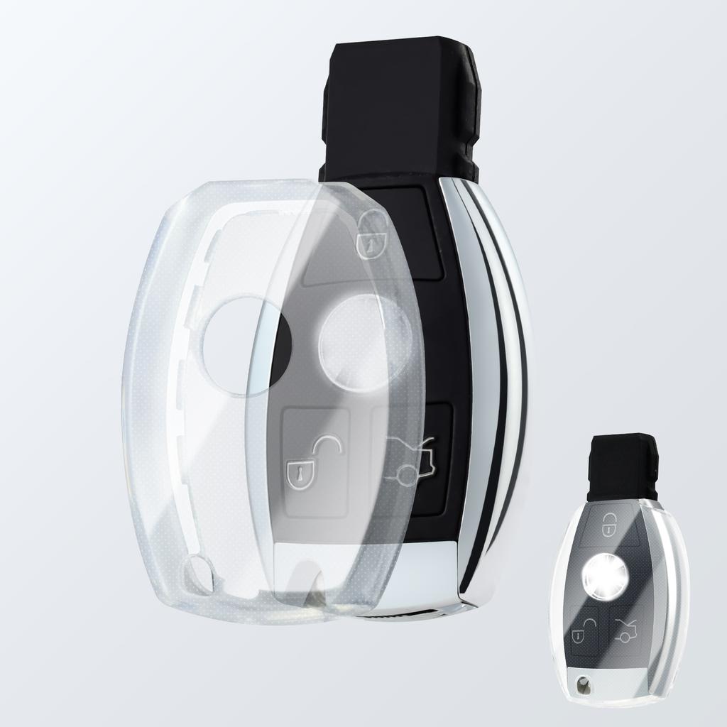For Mercedes Benz A B C E Class GLS GLA GLK GLC 260 300L CLS CLA AMG W204 W205 W212 W463 W176 Transparent Car Key Fob Case Cover