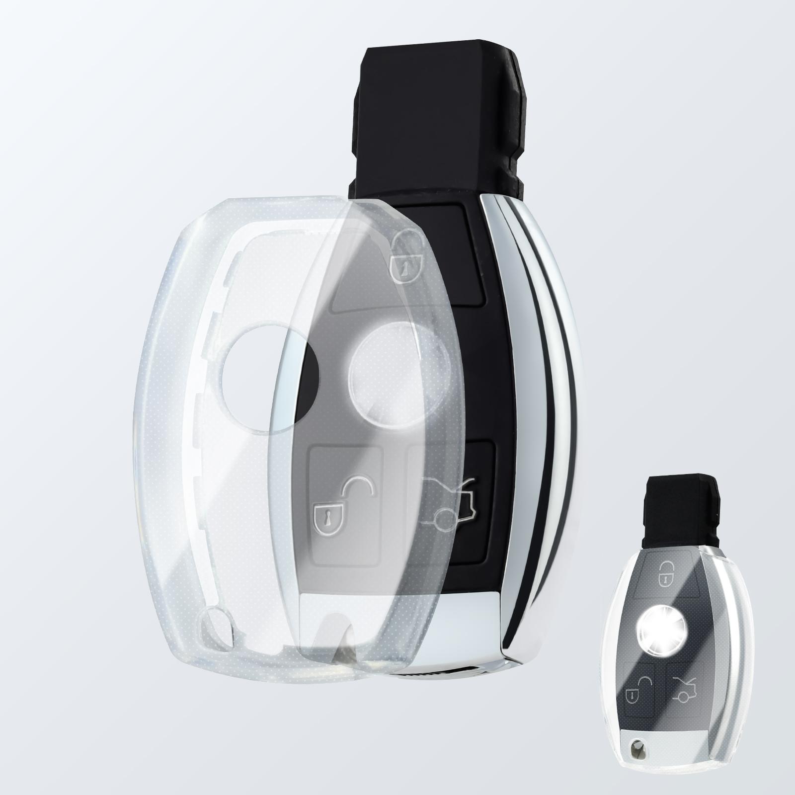 

For Mercedes Benz A B C E Class GLS GLA GLK GLC 260 300L CLS CLA AMG W204 W205 W212 W463 W176 Transparent Car Key Fob Case Cover