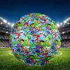 Sprunki Game Print Size 5 Soccer Ball, PU Wear Resistant Football for Match Training and Daily Practice, Birthday Gift for Soccer Fans