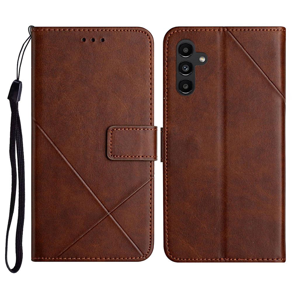 For Samsung Galaxy S26/S26 Pro Case Line Pattern Wallet Leather Phone Cover with Wrist Strap