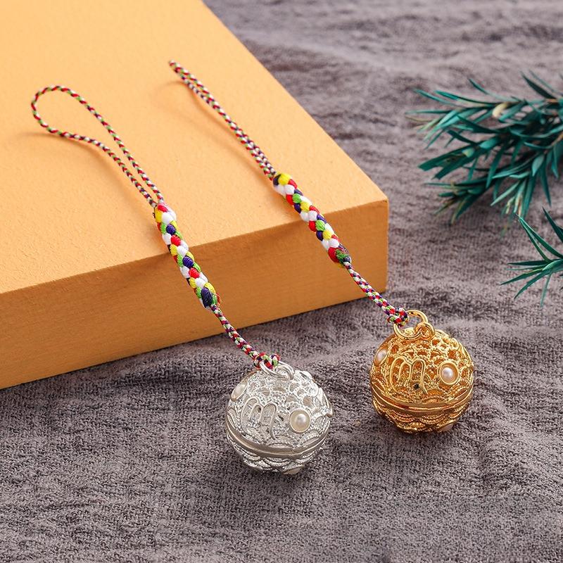 Hollow Sachet Ball Pure Copper Mobile Phone Chain Pendant Portable Aromatherapy Ancient Style Hanfu Xiangmu Palace Bell Cloisonne Pendant