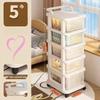 Miling Cream Style 5-Tier Storage Trolley with Drawers