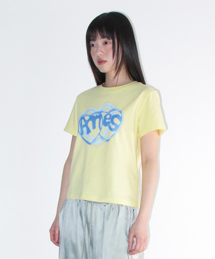 AMES-WORLDWIDE Heart Spray Tee Yellow