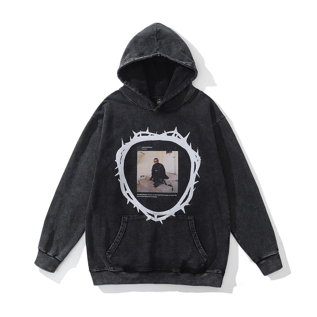 American Street Trendy Brand Y2K Cartoon Print Hoodie Men'S And Women'S Oversize Vintage Style Hoodie