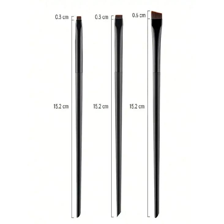 3pcs Makeup Brush Set, Including Angled Eyeliner Brush, Eyebrow Brush, And Ultra-Fine Eyeshadow Brush, Makeup Brush Set, Makeup Brush Kit, Makeup