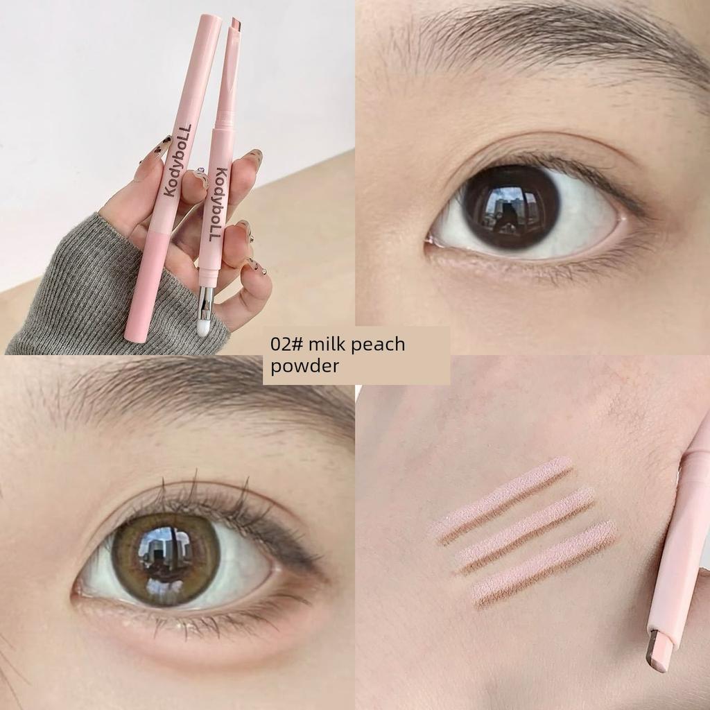 Korean-Style Matte Double-Ended Aegyo-Sal Pen, Waterproof Natural 3D Brightening Lower Lash Highlighter Eyeshadow Pen for Women