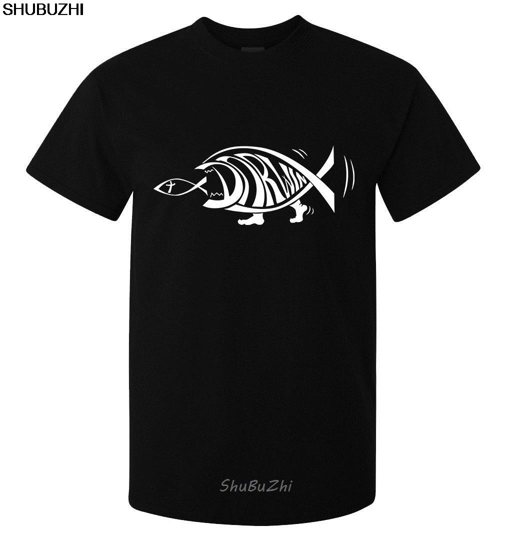 

Darwin Fish Eating Jesus Fish Funny Art Unisexs Womens available t shirt black Cartoon t shirt Unisex Unisex New sbz3108 4XL