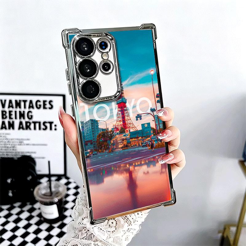 

Osaka Tokyo Japan Scenery Soft Phone Case For Samsung Galaxy S26 Ultra S25 Edge S24 FE S23 Plus S22 S21 + S20 Plating Anti-Fall Samsung S25 Ultra