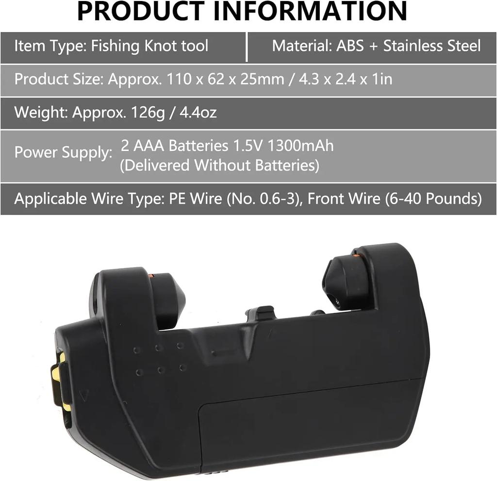 Electric Fishing Line Knotter Quick Assist Luya Fish Hook Line GT Electric Knotter Fishing Reel Fishing Gear Accessories