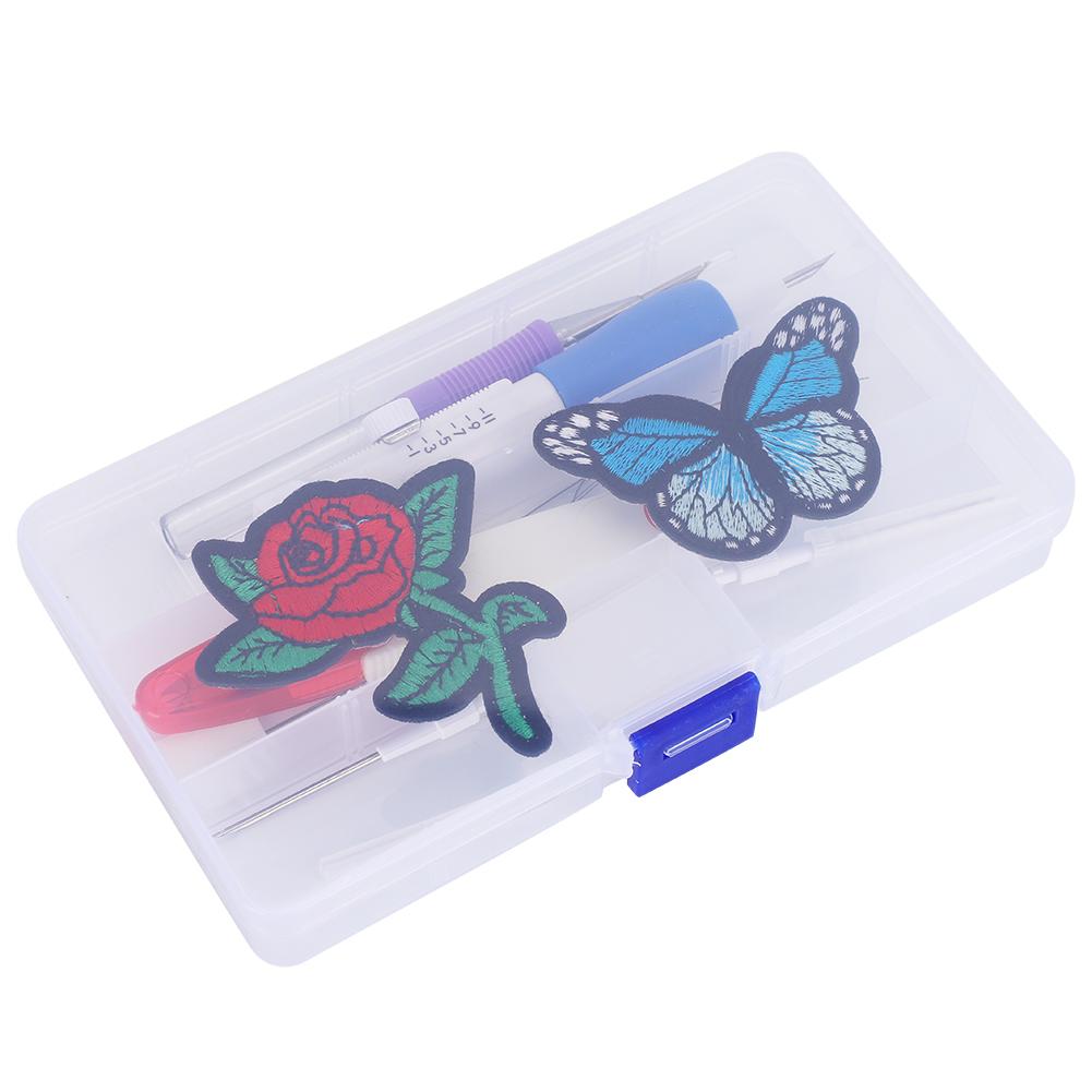 Punch Needle Set Embroidery Stitching Craft Tool TPR Handle DIY Sewing Threading Device