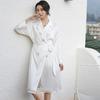 Women's Long Crane Print Silk-Style Bridal & Bridesmaid Robe - Breathable and Comfortable Pajamas.