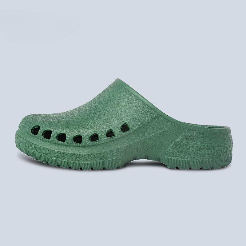 

Тапочки для операционной женские дышащие нескользящие тапочки Baotou обувь для медсестер экспериментальная обувь с отверстиями мужская операционная обувь для врачей 45-46 зелёный