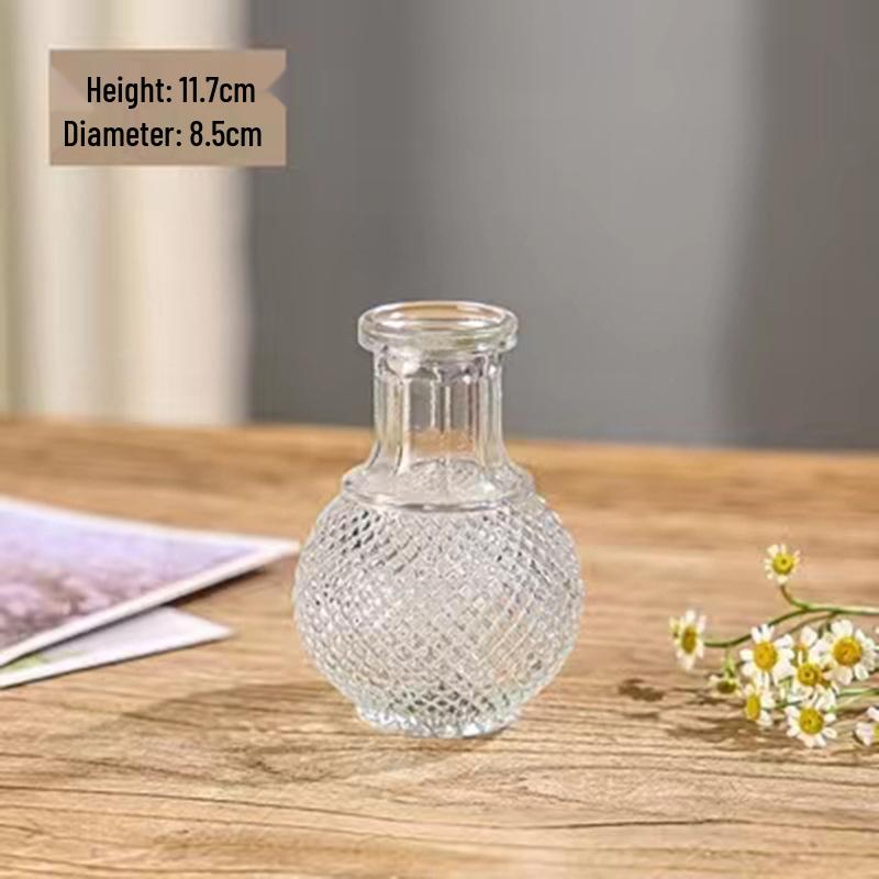 Simple Transparent Striped Glass Vase