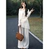 Summer New Off-shoulder Long-sleeved Thin Top Women's Slim Fake Two-piece Wide-leg Pants Fashion Suit