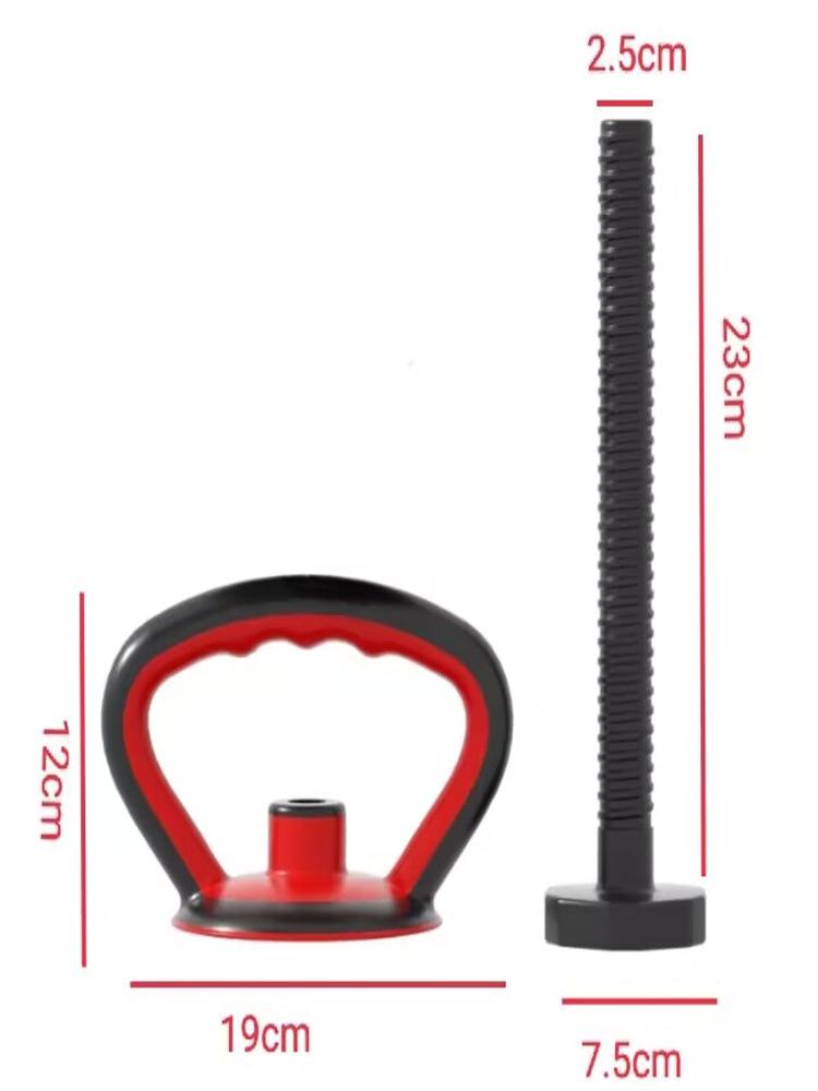 Environmentally Friendly Adjustable Kettlebell Handle with Rubberized Grip for Dumbbells and Push-Ups
