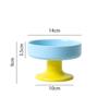 Ceramic Color-Blocked Pet Bowl Elevated Cat Bowl Protects Cervical Vertebrae Pet Supplies