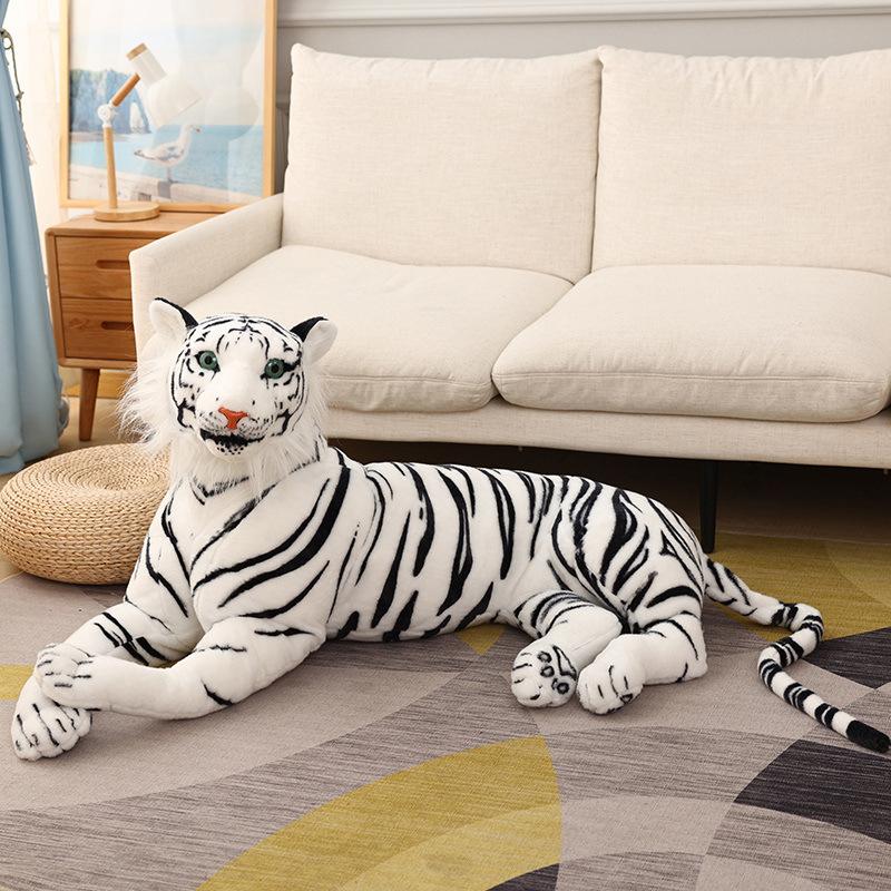 Simulated Tiger Doll Plush Toy Zoo Lying Posture Siberian Tiger White Tiger Doll Children Soothing Doll