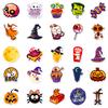 50pcs Halloween Stickers, Graffiti Cartoon Horror Decals, Decorative Waterproof Stickers for Water Cups and Trolley Cases Gifts