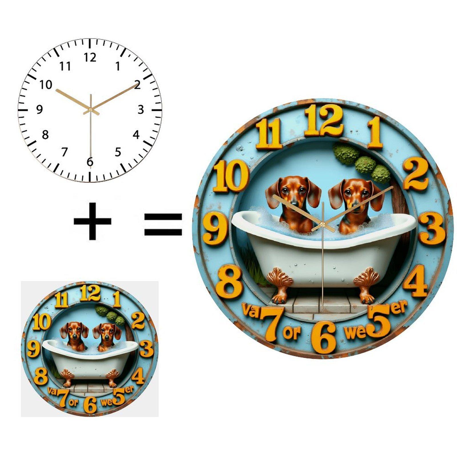 12 Inch Diameter Glass Wall Clock with a Secure Keyhole Hanger for Easy Mounting (White,12 in(30.48cm))