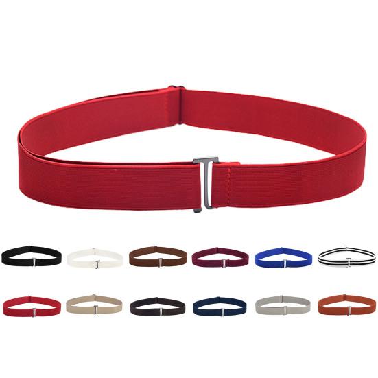 Women Belt Solid Color Stretch Adjustable Invisible Adjustable Lightweight Jeans Belt Fashion Accessory