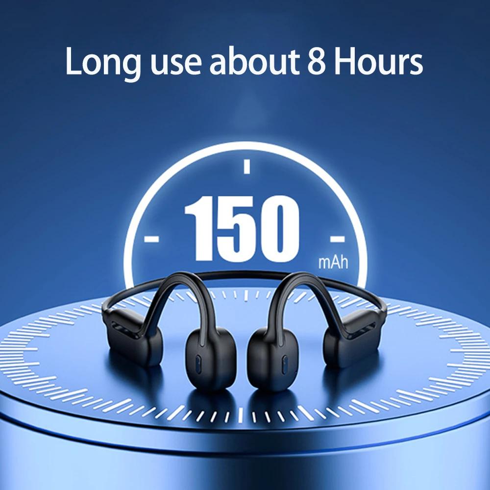 AI MP3 Player Wireless Bone Conduction Headphones IPX8 Waterproof Bluetooth Earphones with Mic for Swimming Sports Android IOS