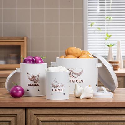 3 Pieces Kitchen Canister Garlic Potato Onion Keeper Set with Aerating Holes