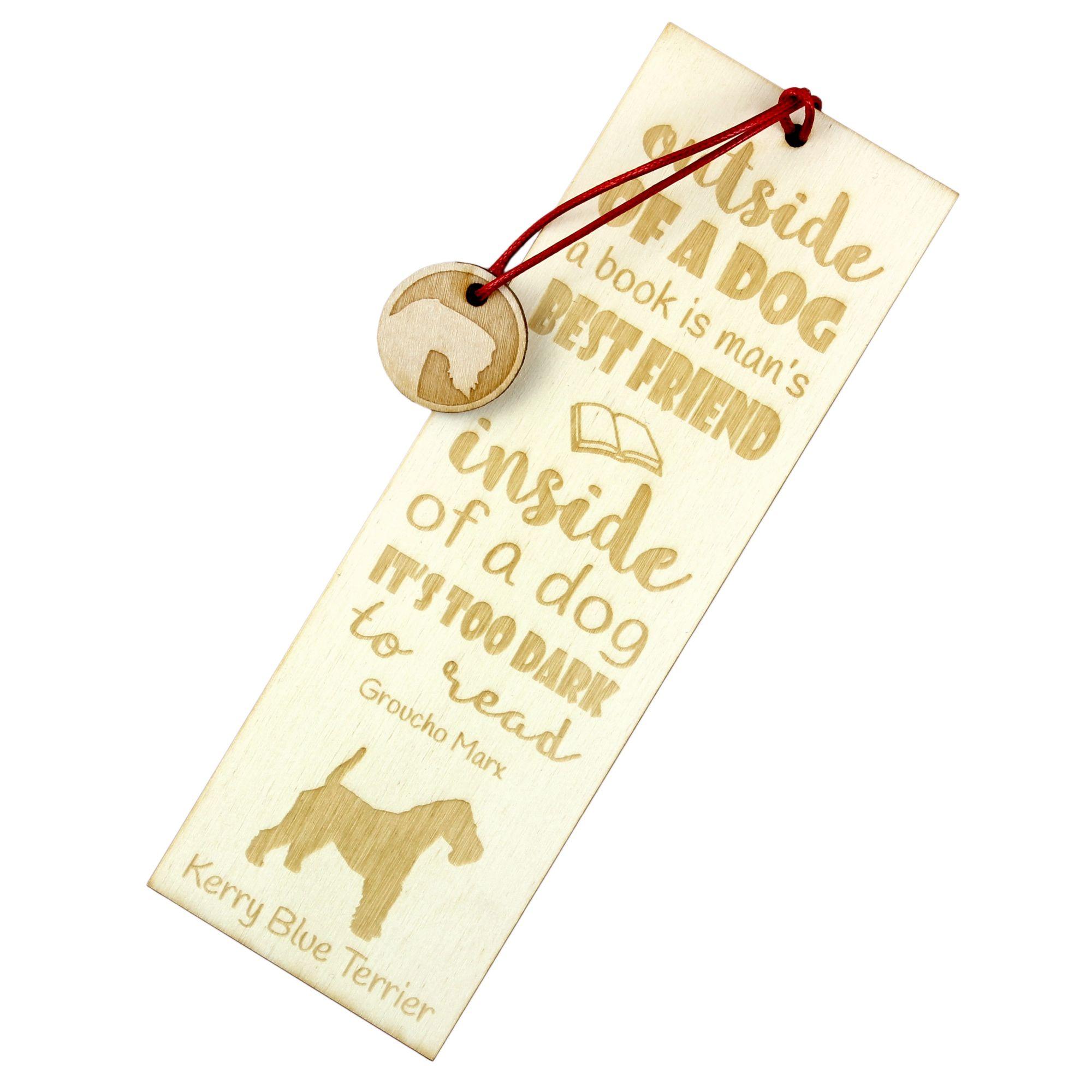 

Kerry Blue Terrier, Irish Blue Terrier - dog bookmark, personalized bookmark, gift for bookworm from Art-Dog brand