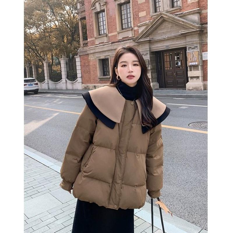 Zesílený bavlněný kabátek s límcem pro panenky pro ženy v zimě