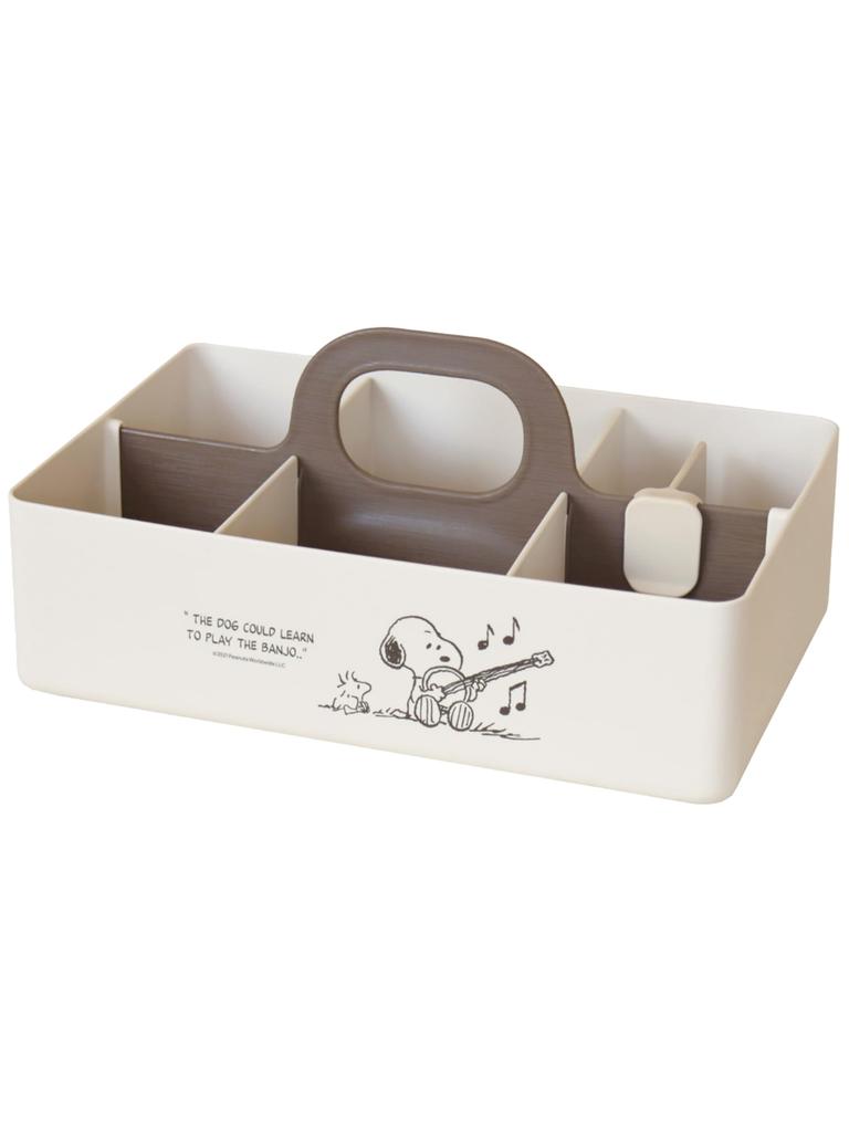 Nishiki Kasei Snoopy Storage 28 X X Made In Perfect for Cosmetic Storage and Candy Storage Case, Beige, Approx. 18.5 13.5 Cm, Japan,