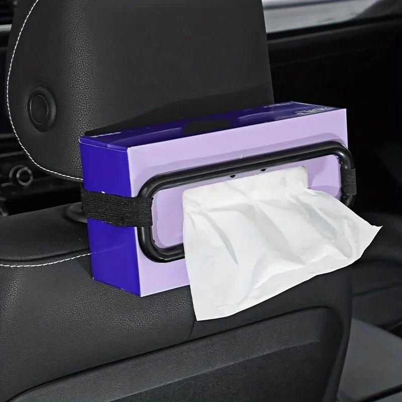 Auto Accessories Car Sun Visor Tissue Box Holder Paper Towel Napkin Box Cover Seat Back Bracket Portable Car Mount Organizer