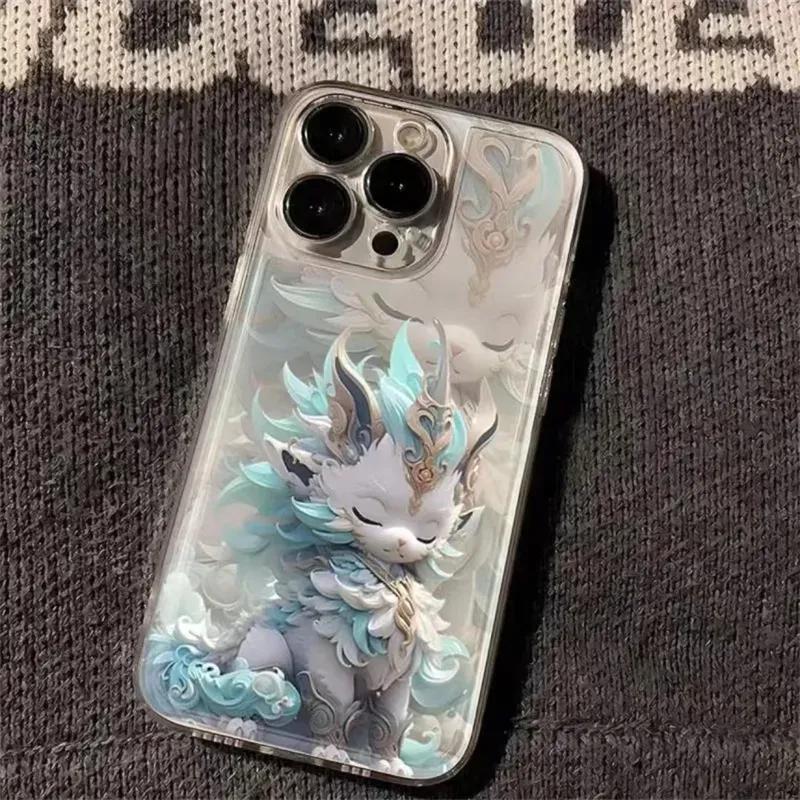 Year of the Dragon Auspicious and Rich iphone15 iPhone Case 14promax Soft Rubber 13pro Transparent 12p Personality 11