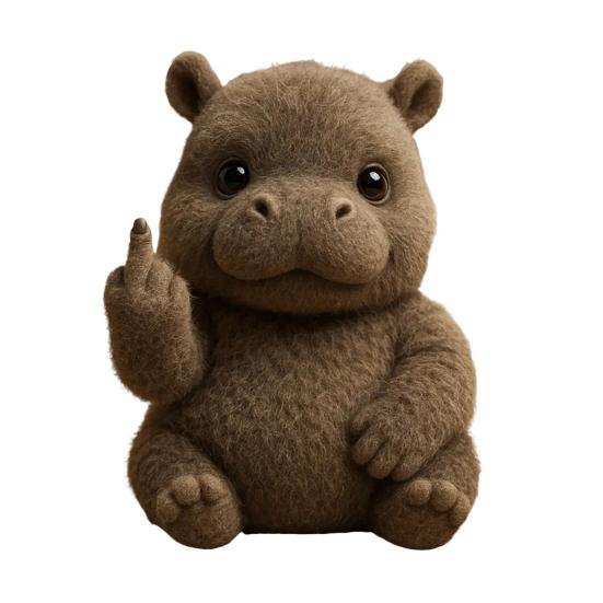 Flip-off Animal Decoration Plush Sassy Hippo Ornament Highland Cow Panda